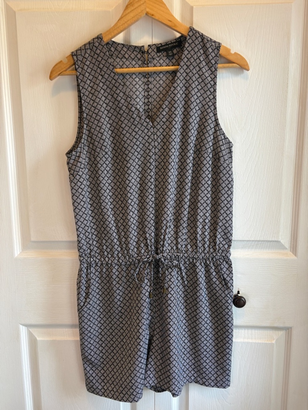 Banana Republic Black and White Geometric Sleeveless Romper